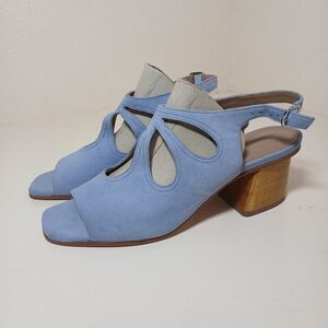 Bernardo Lainey Mid Heel Sandal Cornflower Blue Womens Size 9.5 M #A2